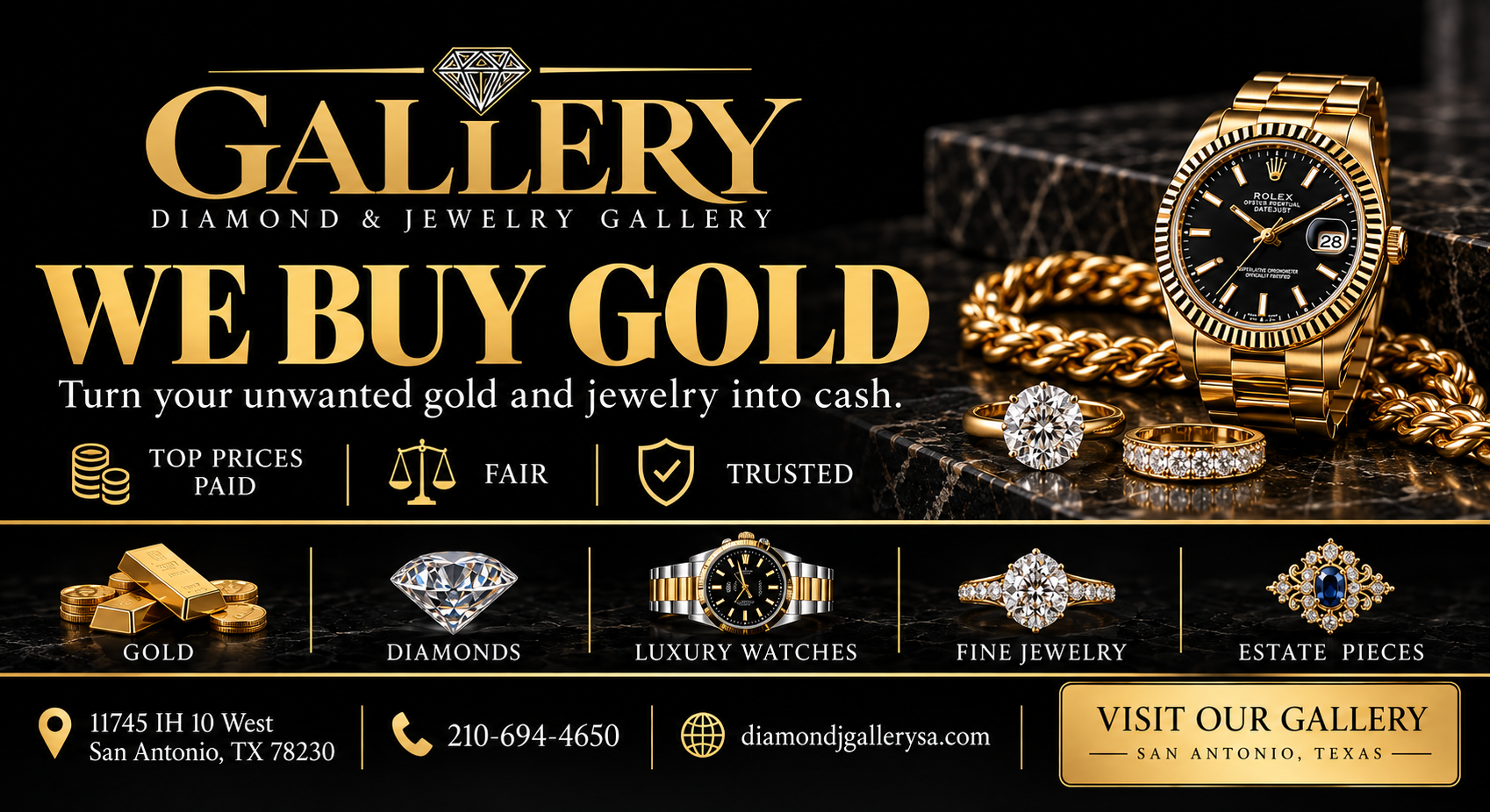 We Buy Gold social cover — dark